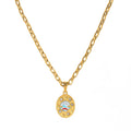Dainty Floral and Heart Pendant Necklace - Shell Necklace (No Pearl) [6A45KSI0]