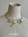 Vintage Floral Relief Bangle Bracelet - Necklace [J2EF1X5Q]