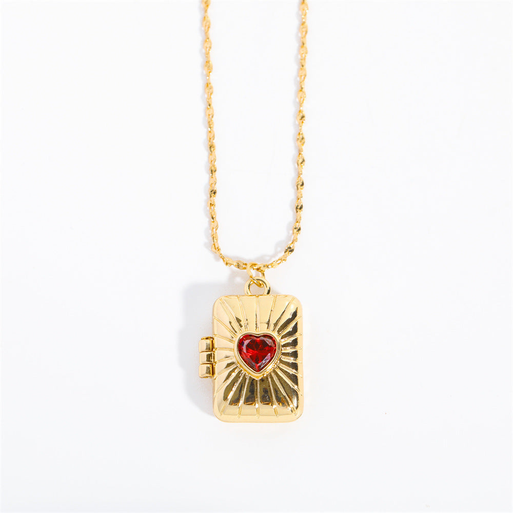 Kimani Celestial Pendant Necklace - Striped Red Heart [15XRL0B8]