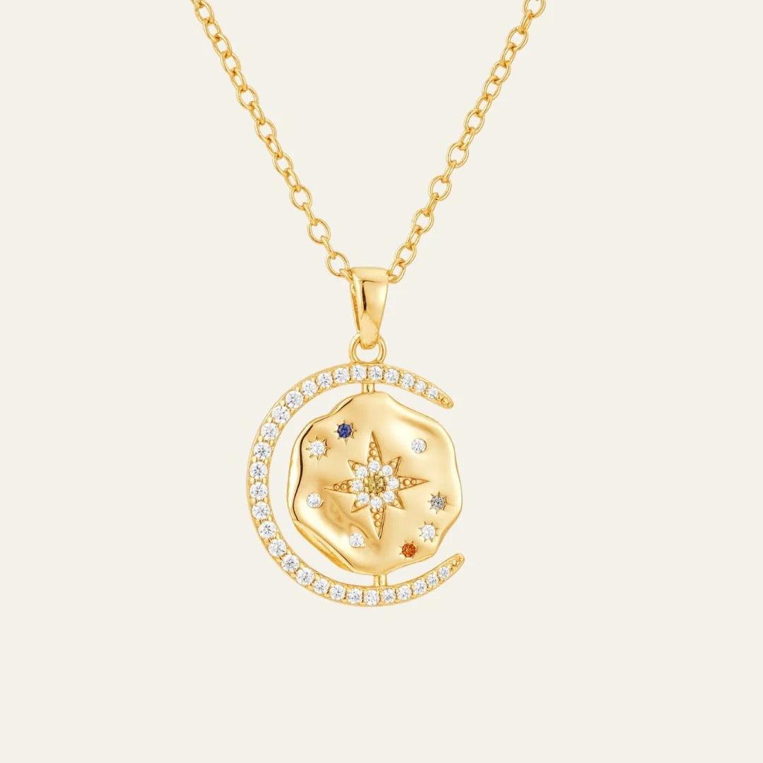 Kameryn Zircon Celestial Necklace - Star Moon Necklace [J4U5R8QP]