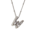 Aiyanah Glossy Bubble Letter Necklace - Silver W [CRJGSNOM]