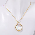 Mother of Pearl Locket Necklace - Gold Mother of Pearl - Round [W8AYNL8Y]