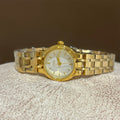 Round Minimalist Bracelet Watch - Gold Band White Dial [KF52XFJA]