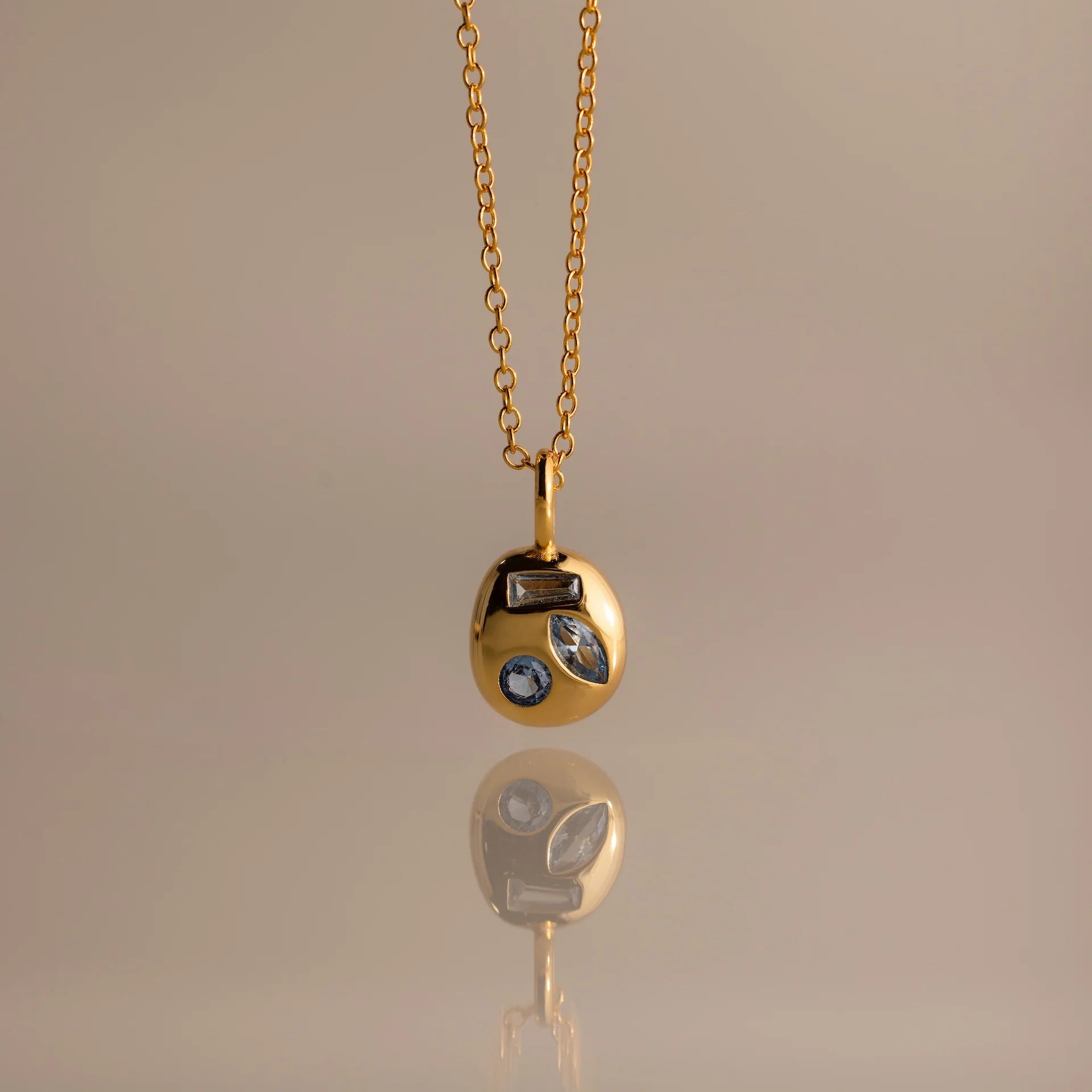 Birthstone Pendant Necklace - March Necklace [3550HE9K]