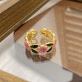 Janell Colorful Enamel Open Ring - Style 10 [T53AZE1G]