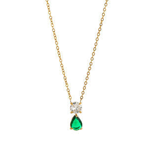 Birthstone Pendant Necklace - May (Clear) [LGZ8LA17]