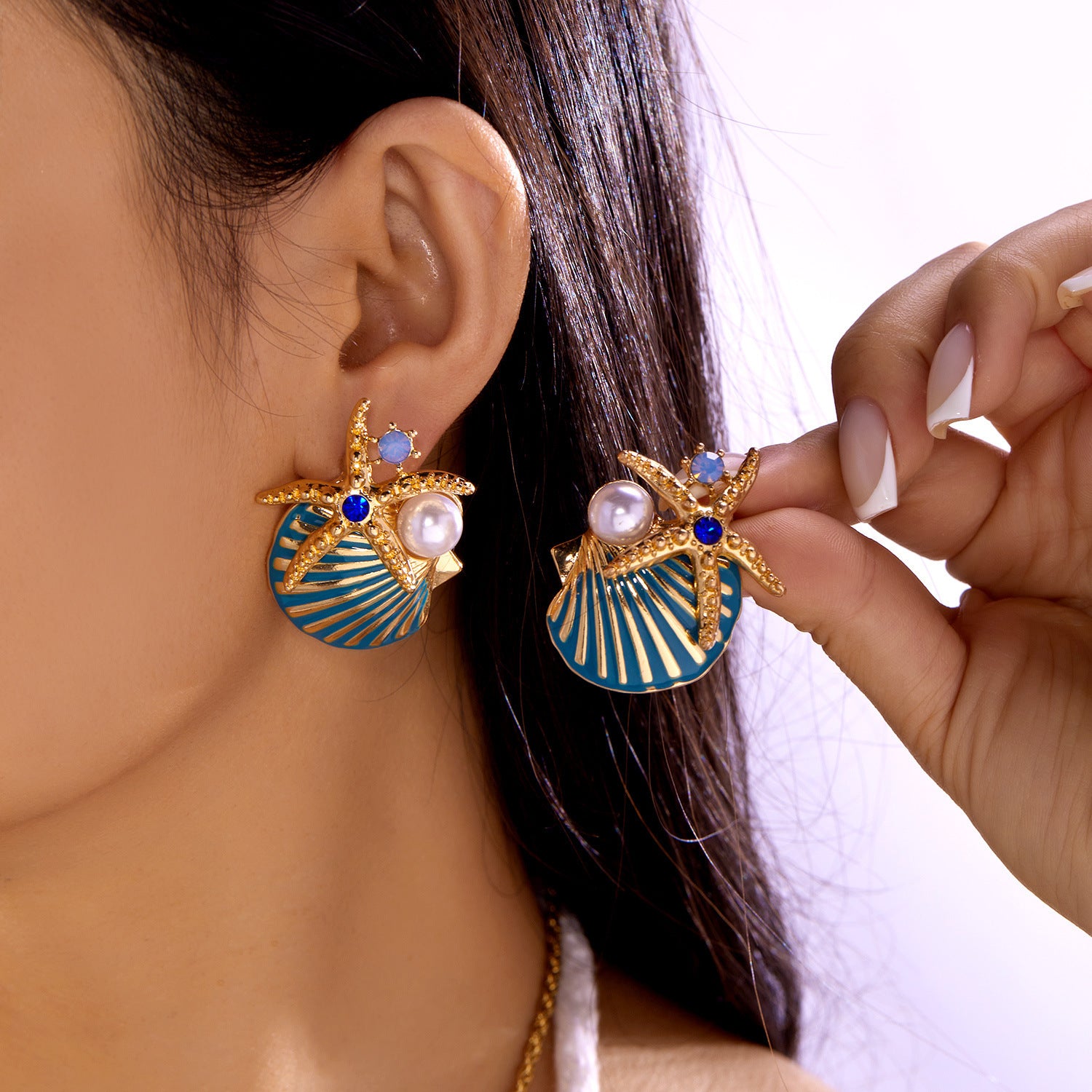 Mabel Coral Shell Pearl Set - Earrings Style [48SBBF2I]