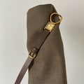 Vintage Square Dial Mesh Watch - Leather Band / Brown with Gold Case & Gold Dial [RHCIILV5]