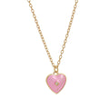 Heart Pendant Necklace - Pink Necklace (Gold) [815I7SIR]