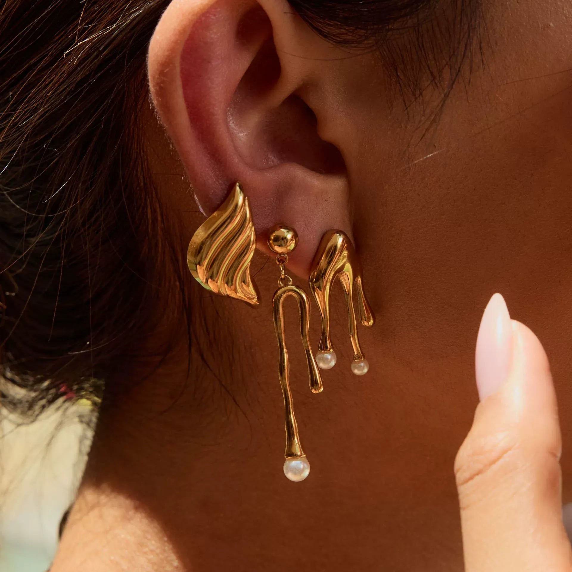Mary Stainless Steel Modern Earrings