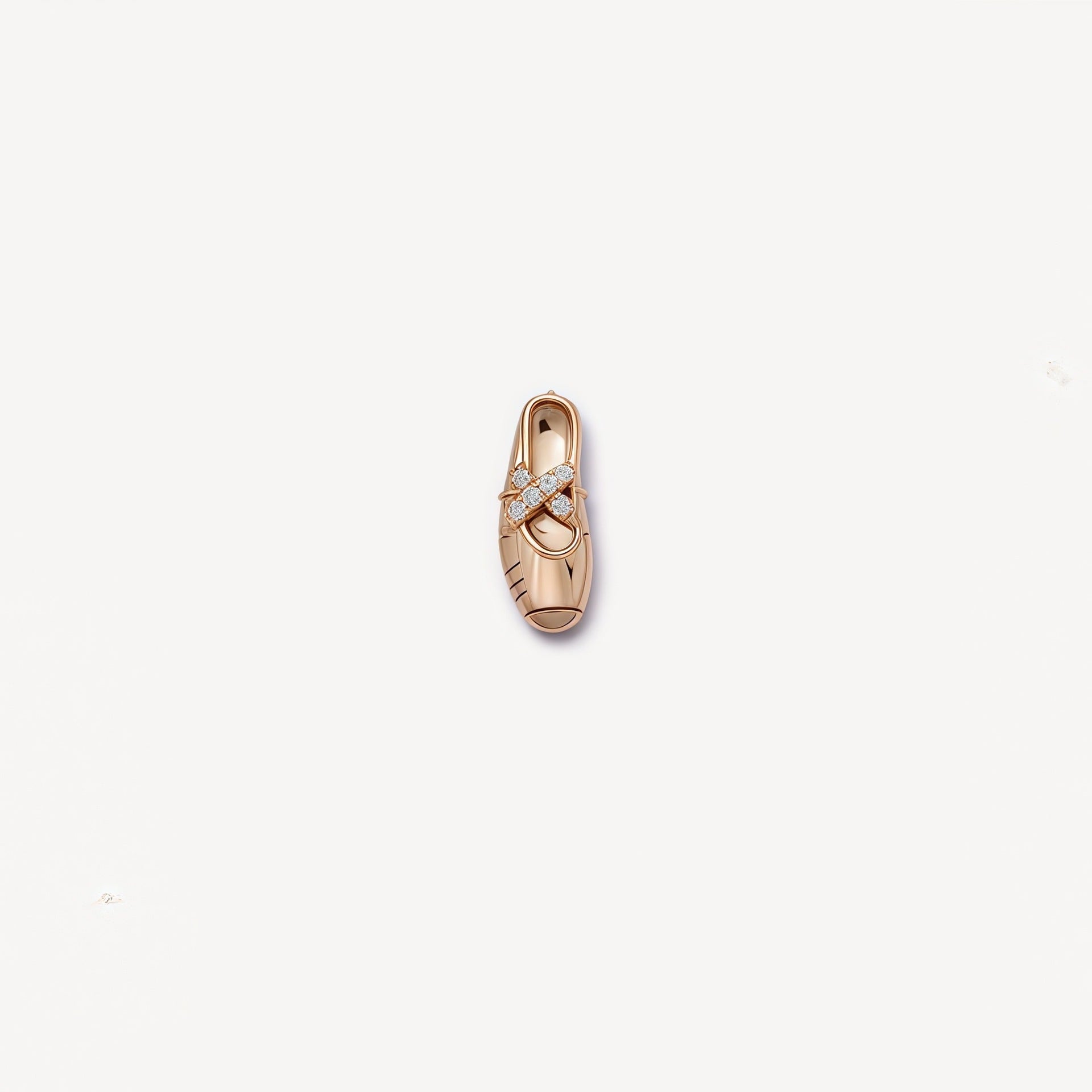 Floating Flower Locket Necklace - Ballet Slippers Charm [G56MKCAQ]