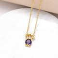 Jackson Zircon Heart Necklace - Purple [JF7ZJ527]