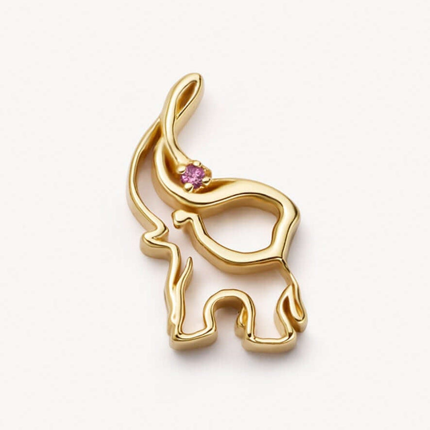 Floating Charm Locket Necklace - Elephant (Single Charm) [BH4JXW1P]
