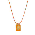 Color Cord Pendant Necklace - Orange Necklace (No Beads) [CF50Q9UD]