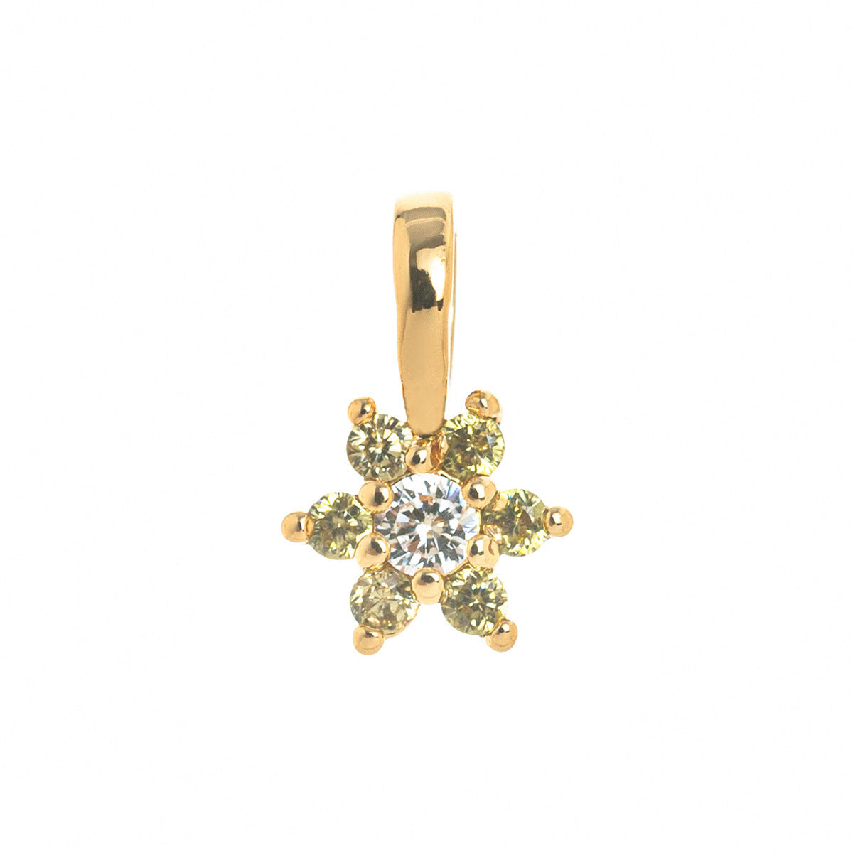 Gisselle Dainty Birthstone Necklace - Small Flower August Pendant [ISJ2BEOI]