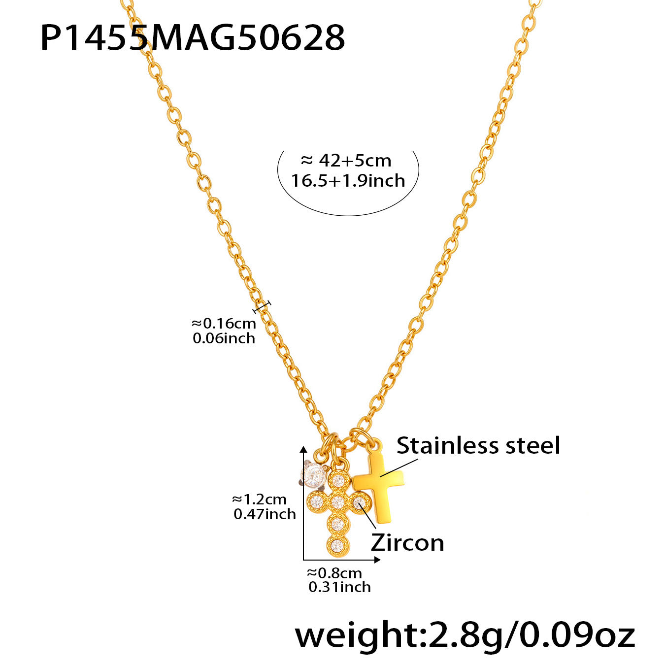 Bryndle Dainty Cross Pendant Necklace - Gold [0WDMSPD5]
