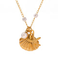 Ocean Shell Pendant Necklace - Shell Gold Necklace [E1QG5NNG]