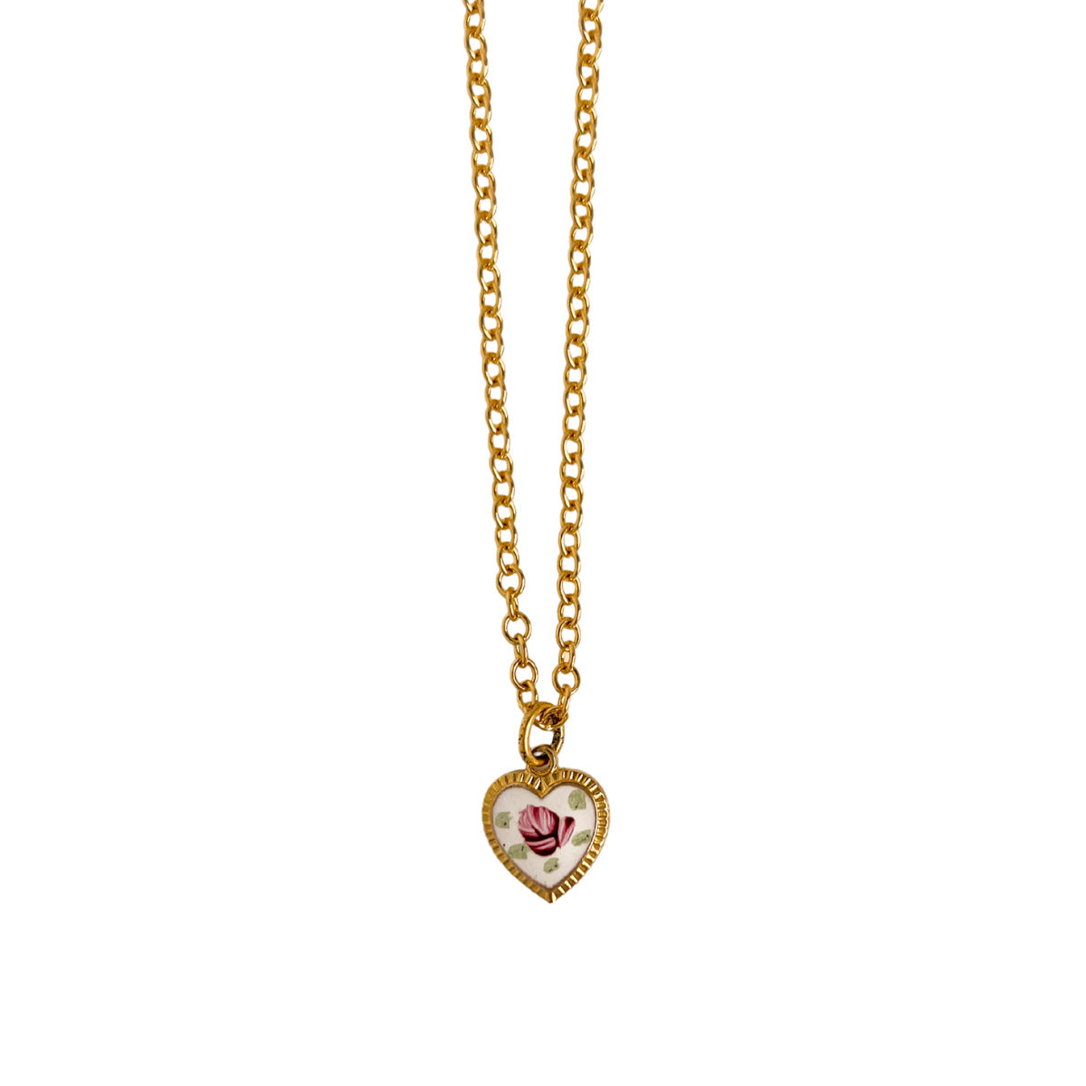 Ayelen Painted Pendant Necklace - Printed Heart Necklace [S2F2E8O8]