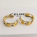Braided Rope Sunflower Hoop Earrings - Premium Gold Small [QNUTYYKK]