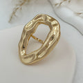 Ameena Geometric Petal Ring - Irregular O-shape Light Gold