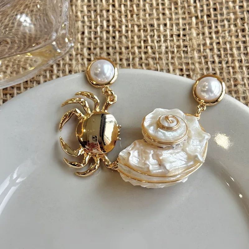 Ocean Charm Asymmetrical Drop Earrings - One Pair [GV7Z5XTS]