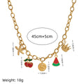 Dainty Fruit Pendant Necklace - Fruit Disc Necklace [BOAXKS99]