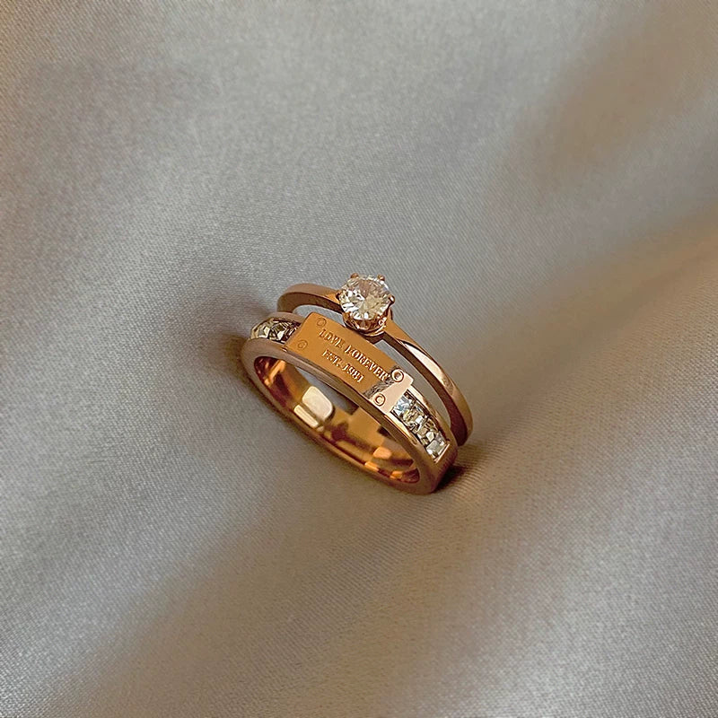 Minimalist Gold Band Ring - 5 (Circumference ~49mm) [8F5H5SH8]