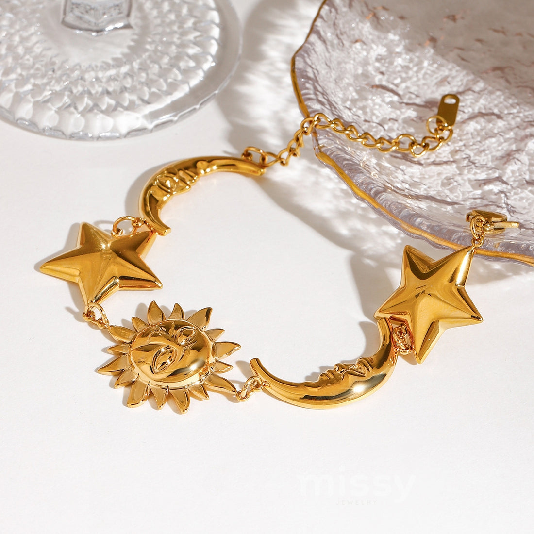 Sun, Moon & Star Charm Bracelet