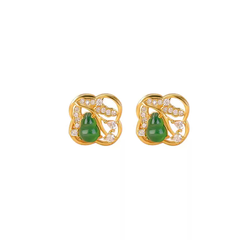 Lena Emerald Blossom Stud Earrings