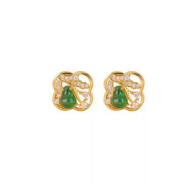 Lena Emerald Blossom Stud Earrings