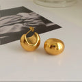Hadasa Irregular Sphere Earrings - Gold Titanium Steel [5S0BEXX2]