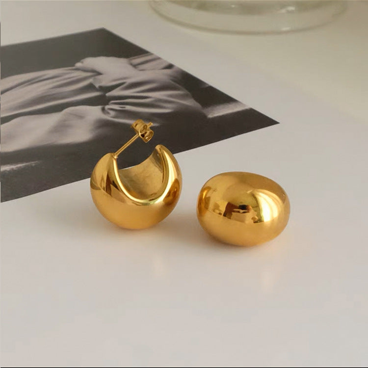 Hadasa Irregular Sphere Earrings - Gold Titanium Steel [5S0BEXX2]