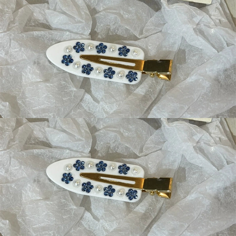 Malika Acetate Hair Clip - Blue Flower - 2pcs