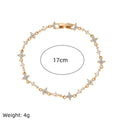 Angelique Dainty Butterfly Zircon Jewelry - Gold Light Blue Zircon Flower Bracelet [4NH2HB22]