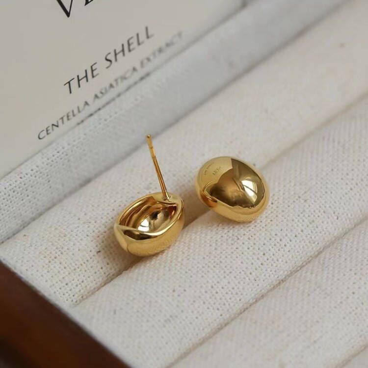 Kensington Domed Oval Earrings - Gold [ADGFNI8M]