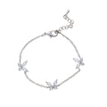 Angelique Dainty Butterfly Zircon Jewelry - Silver Triple Butterfly Bracelet [GN52AKE6]