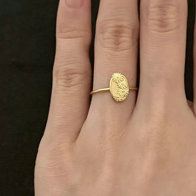 Little Daisy Diary Ring - Daisy Gold Ring [D2Y1IWVU]