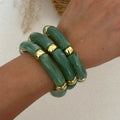Multi-Layered Bamboo Bracelet Set - Green [MY2PHIYY]