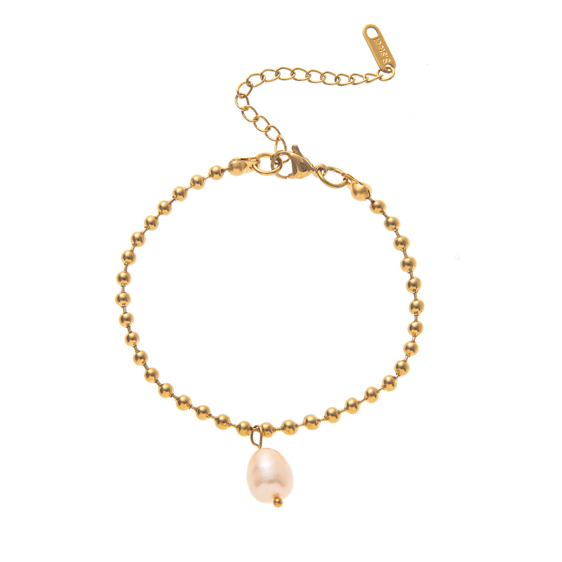 Irregular Baroque Pearl Bracelet - Rice Bead Chain Pearl Bracelet [2EHWS9O7]