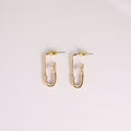 Pearl Pin Chain Necklace - Gold Pin Earrings (Pair) [TF8DG1DL]