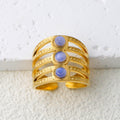Thais Gold Statement Open Ring - Gold (Style 14) [MKDW9E2H]