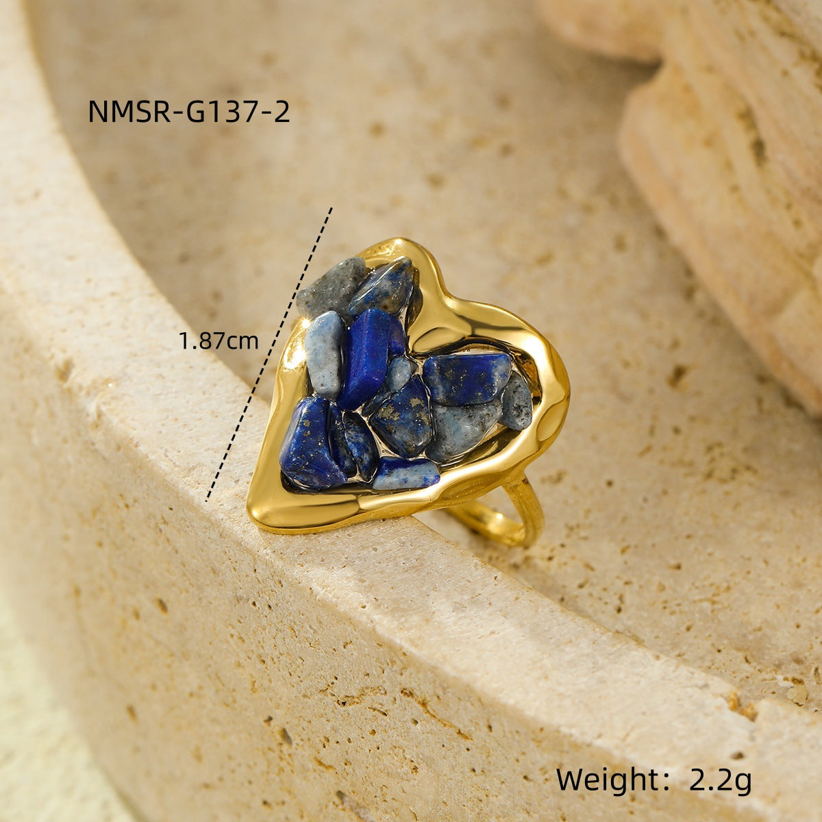 Alasia Heart Stone Ring - Blue [7E4M34YZ]