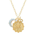 Zodiac Crescent Moon Pendant Necklace - Taurus [DGLZ9ORF]