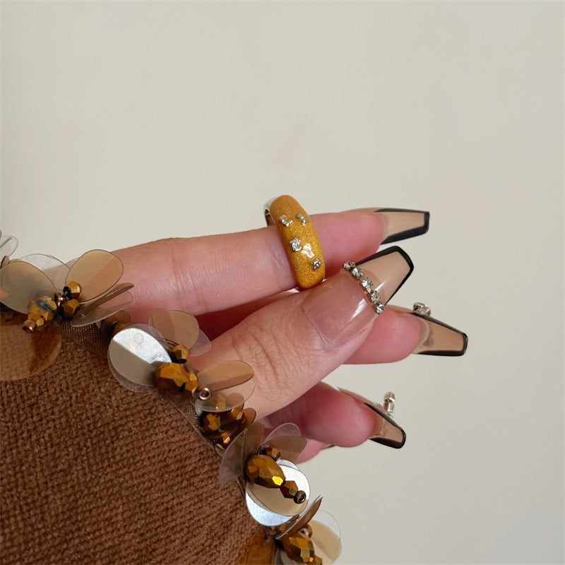 Kelsy Enamel Heart Open Ring - 7 [JUOR8R44]