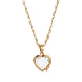 Floating Glass Locket Pendant Necklace - Heart Glass Locket Necklace [KJVLZJMP]