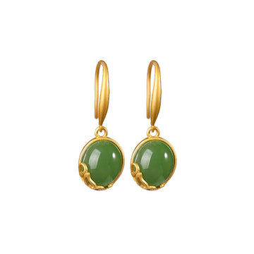 Jade Stone Drop Earrings