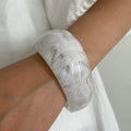 Irregular Resin Bangle Bracelet - White [EQRQ9WLF]