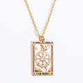 Erynn Gold-Plated Tarot Necklace - The Wheel of Fortune [YJN00479]