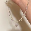Lareina Zircon Pearl Tassel Necklace - Zircon Tassel Necklace [2U995RFJ]