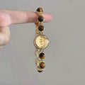 Natural Stone Bracelet Watch - Tiger Eye [A7WY6X1E]